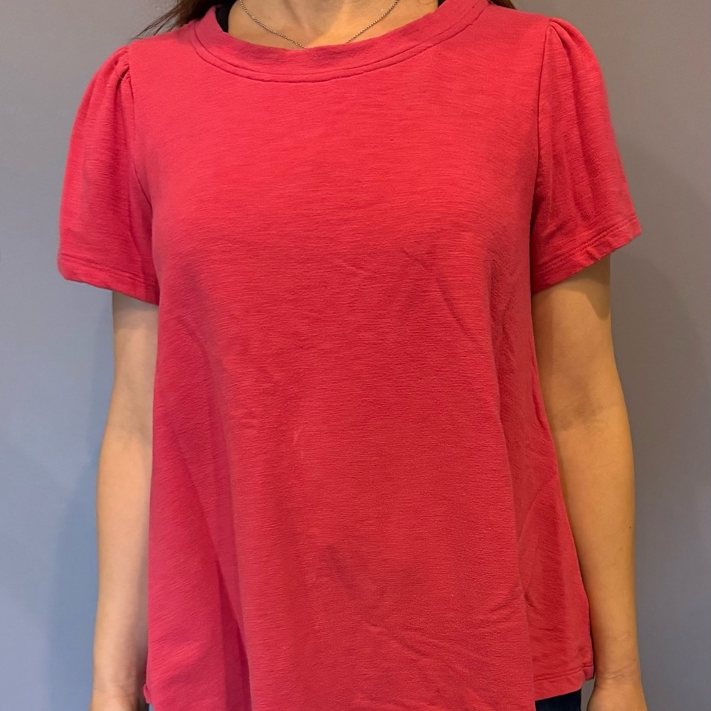 Women's Pink Puff Sleeve Top